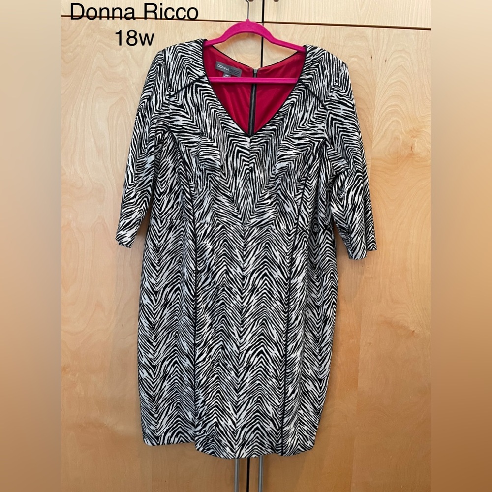 Donna Ricco Zebra knit dress 18w
